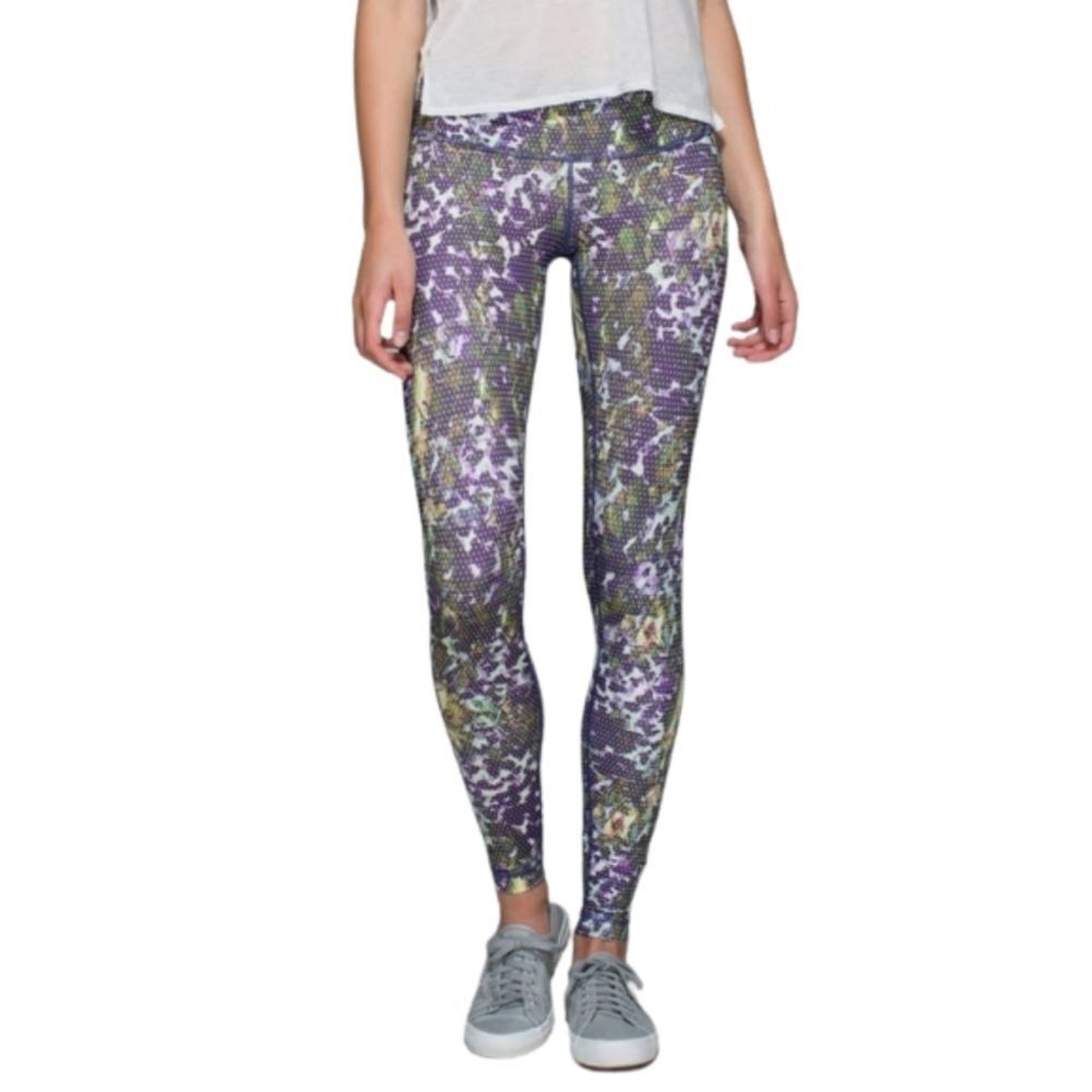 LULULEMON ATHLETICA Wunder Under Pant Full-On Luxtreme Iris Flower Multi Size 4